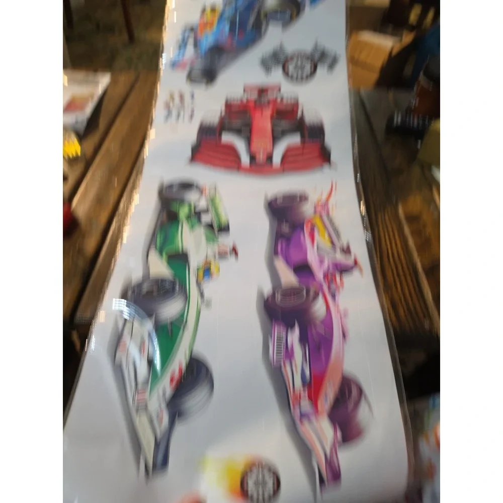 Race‎ Cars  Wall Sticker Sheet Self Adhesive PVC Wall Decor